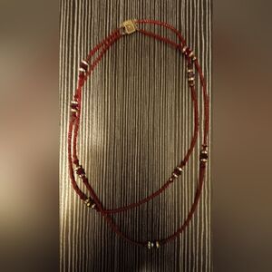Vintage Red Beaded Necklace